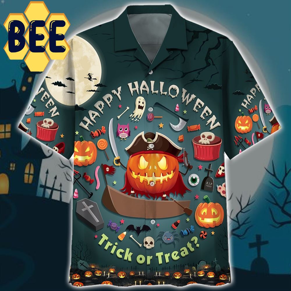 Pumpkin Trick Or Treat Halloween Hawaiian Shirt