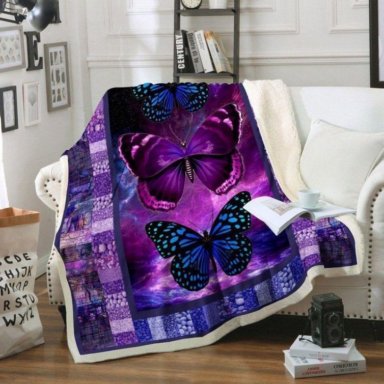 Purple Butterfly Premium Comfy Sofa Throw Blanket - Beeteeshop