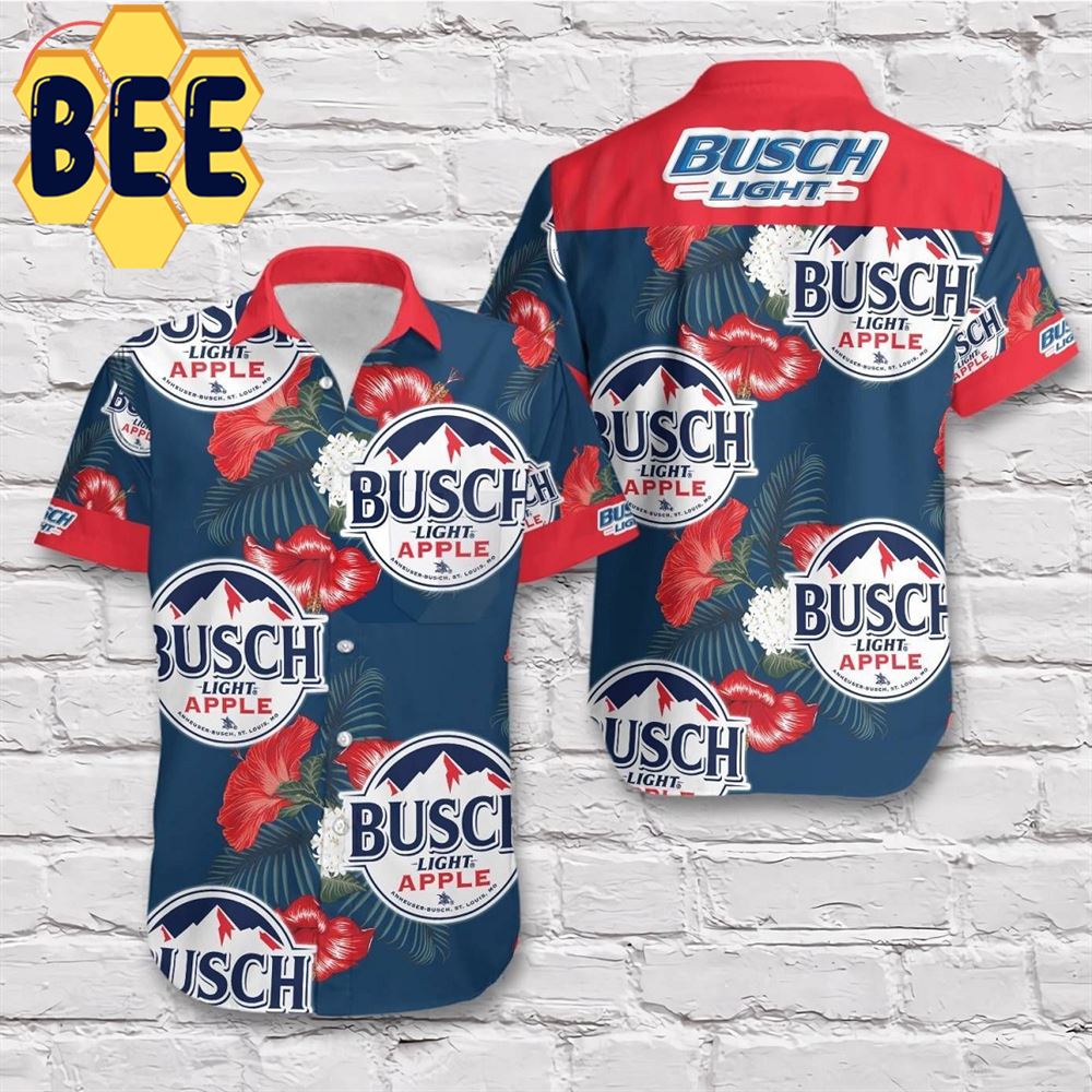 Red Busch Light Beer Apple Hawaiian Shirt