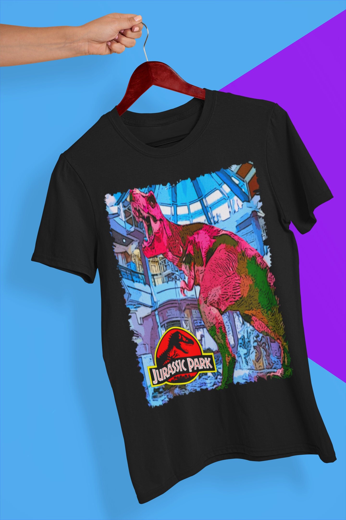 Retro Art Jurassic Park Movie Poster Halloween Unisex T-Shirt