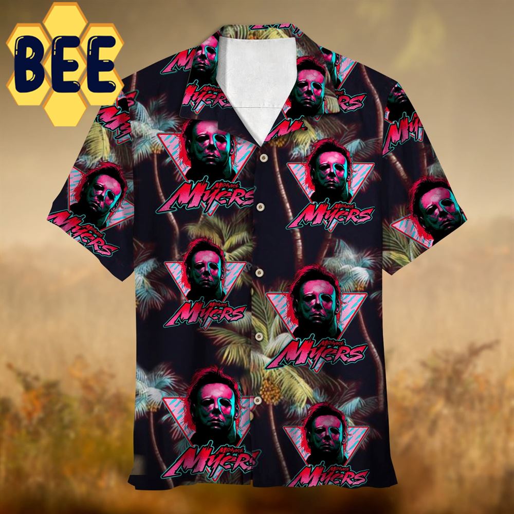 Retro Michael Myers Horror Halloween Hawaiian Shirt - Beeteeshop
