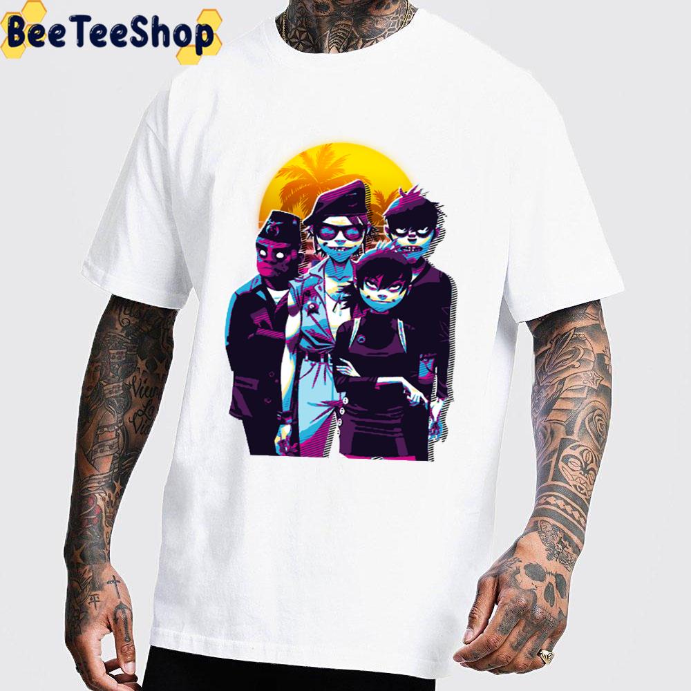 Retro Sunrise Gorillaz Band Unisex T-Shirt