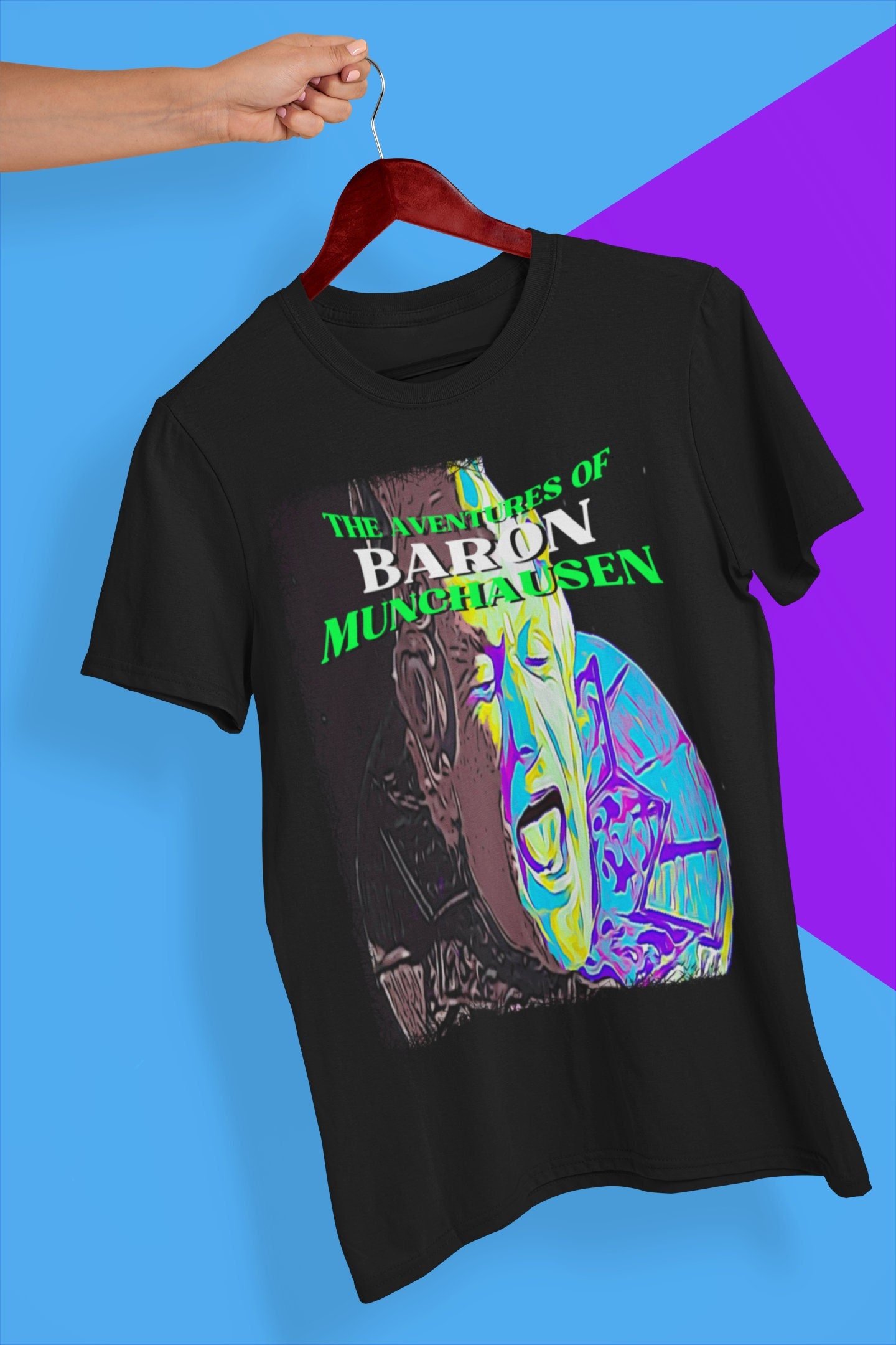 Retro The Adventures Of Baron Munchausen Poster Halloween Unisex T-Shirt