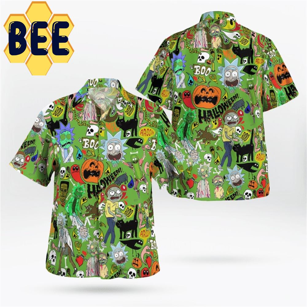 Rick And Morty Pattern Halloween Hawaiian Shirt