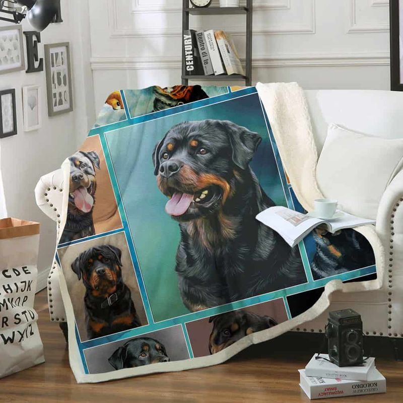 Rottweiler Dog 1 Premium Comfy Sofa Throw Blanket