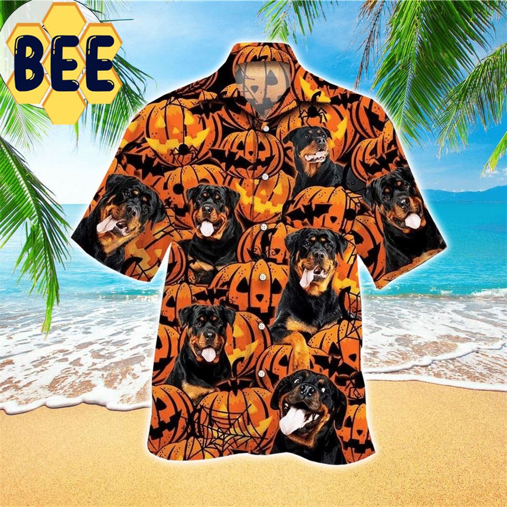 Rottweiler Pumpkin Halloween Hawaiian Shirt