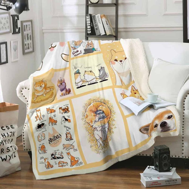 Shiba Inu Kawaii Premium Comfy Sofa Throw Blanket