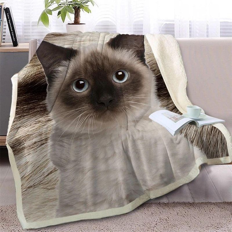 Siamese Cat Lover Premium Comfy Sofa Throw Blanket