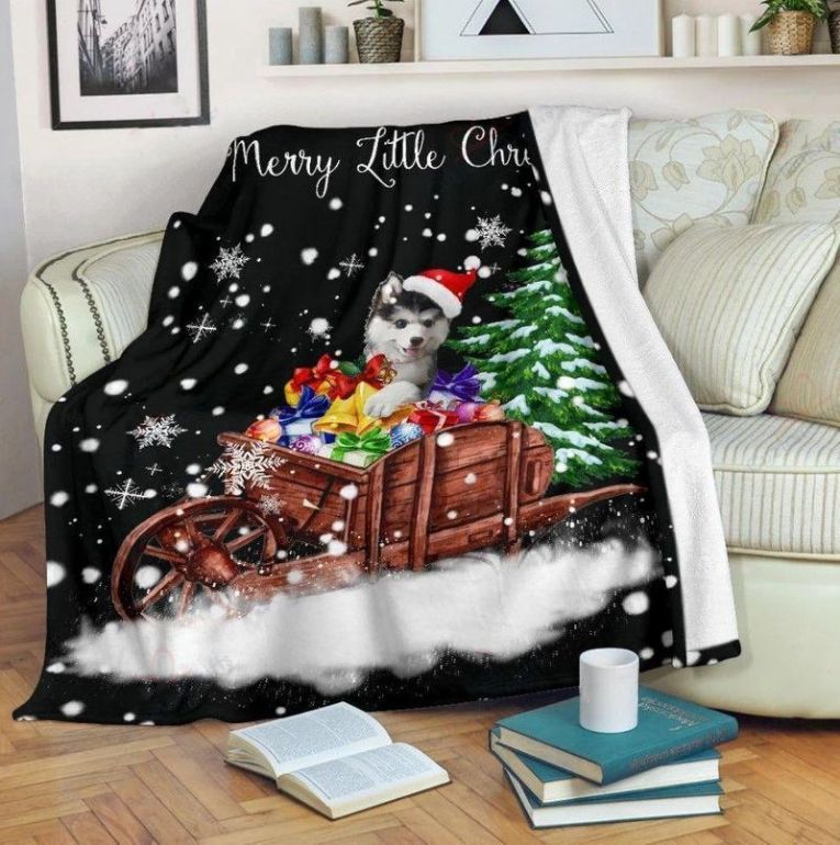 Siberian Husky Have Yourself A Merry Little Christmas Premium Comfy Sofa Throw Blanket