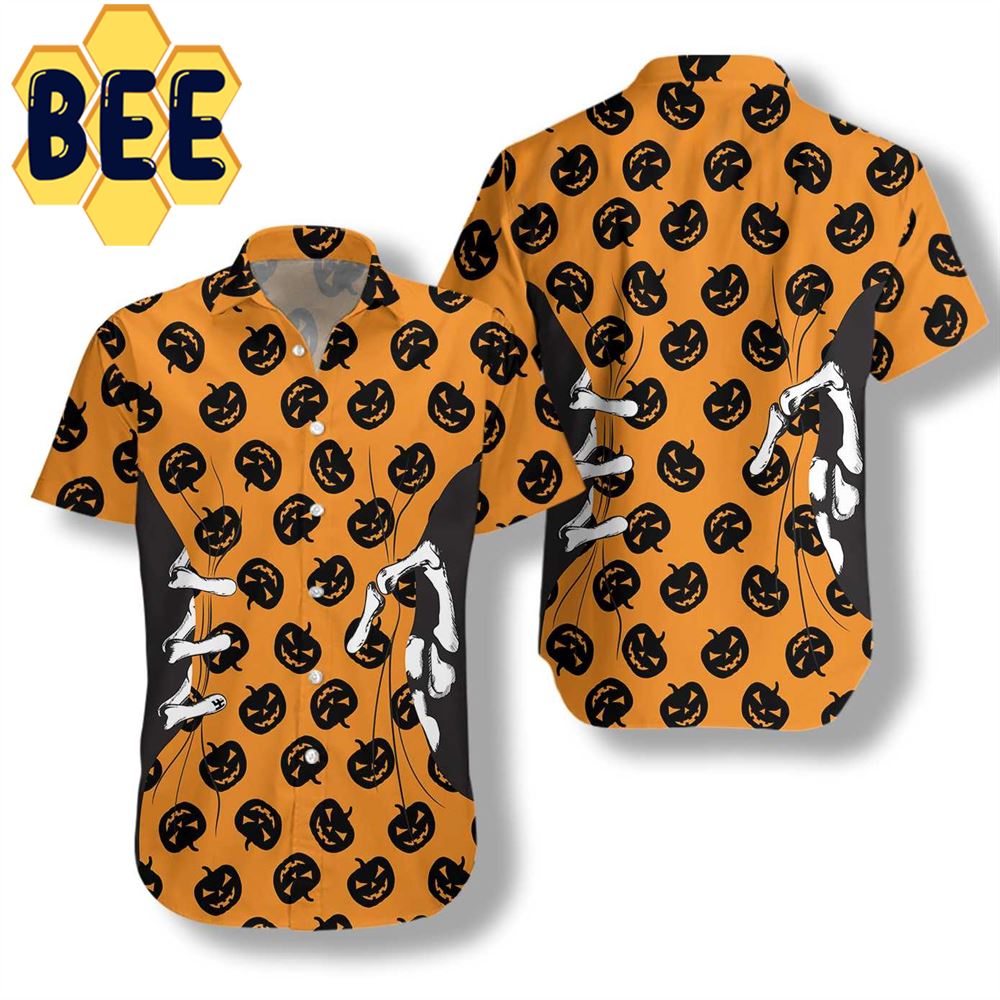 Skeleton Hand Halloween Hawaiian Shirt