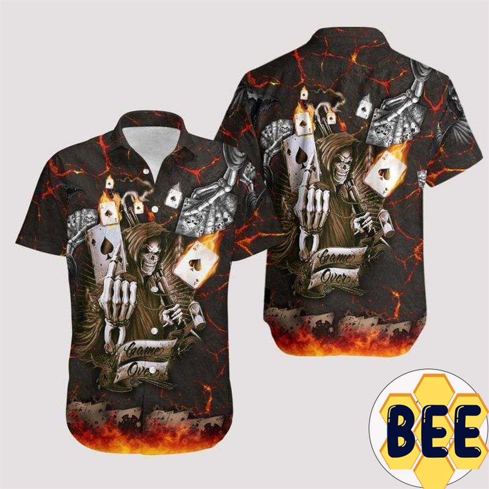 Skull Game Of Cards Hawaiian Shirt