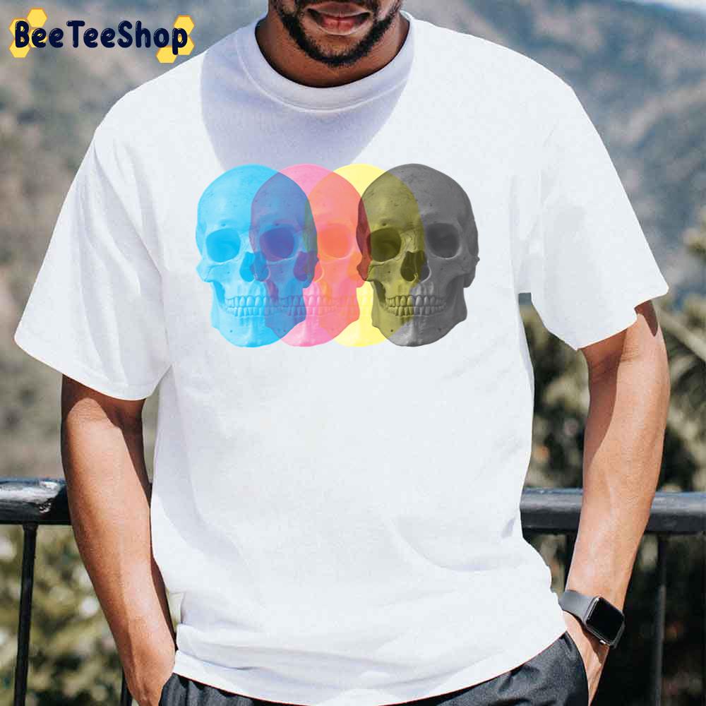 Skull Print Split Unisex T-Shirt