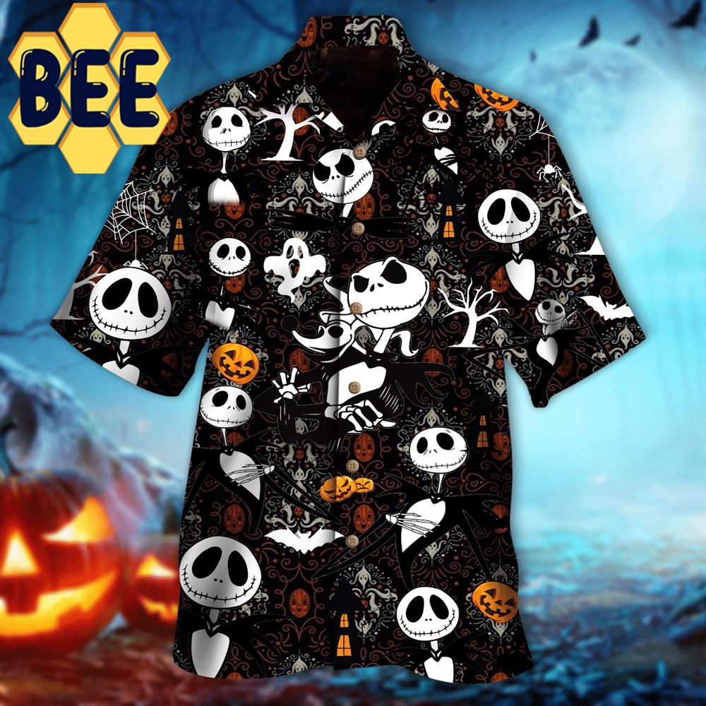 Skull Tiny Pattern Jack Skellington Halloween Hawaiian Shirt