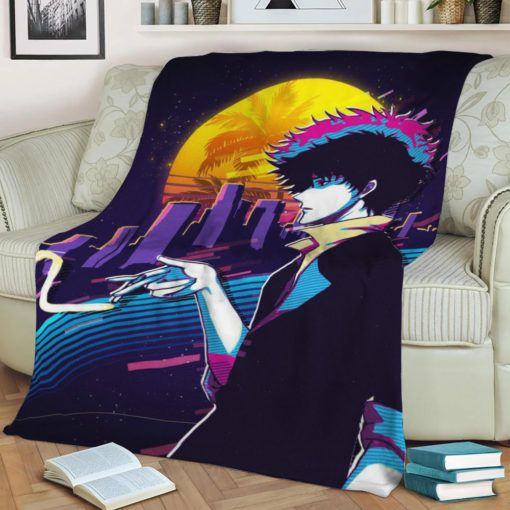 Spike Spiegel Retro 80s Best Seller Fleece Blanket Throw Blanket Gift