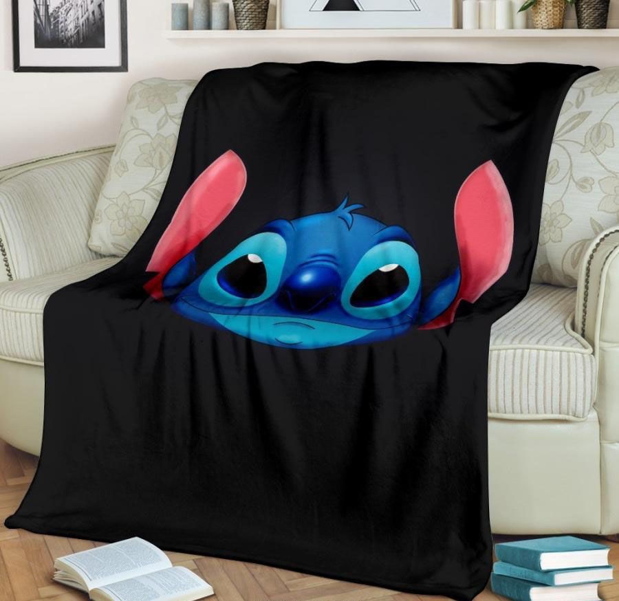 Stitch Cute Face Best Seller Fleece Blanket Throw Blanket Gift