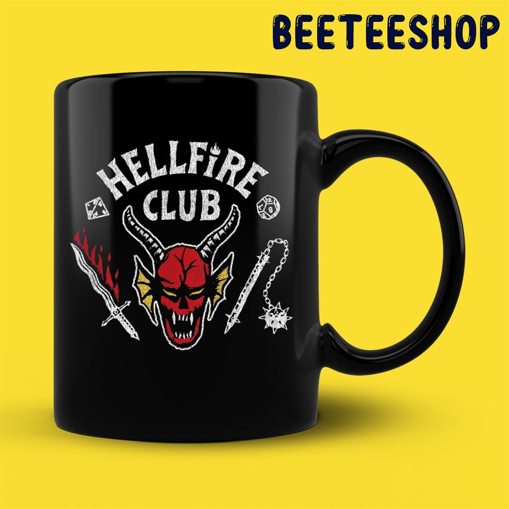 Stranger Things 4 Hellfire Club Skull  Weapons Mug