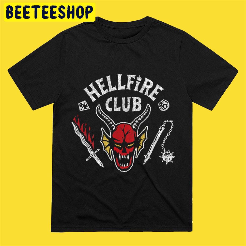 Stranger Things 4 Hellfire Club Skull ‘ Weapons Unisex T-Shirt