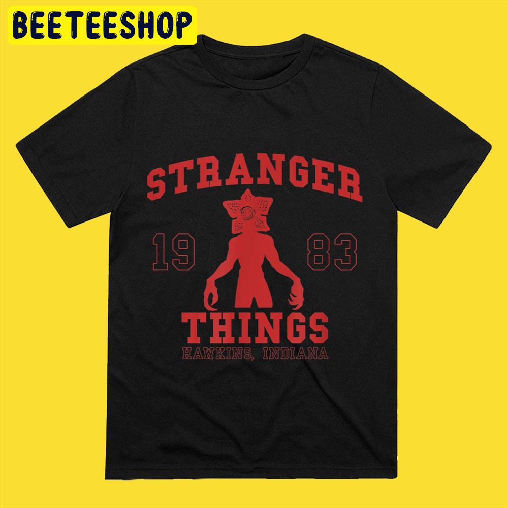 Stranger Things Demogorgon Collegiate 1983 Hawkins Indiana Unisex T-Shirt