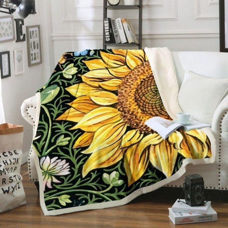 Sunflower 2 Premium Comfy Sofa Throw Blanket