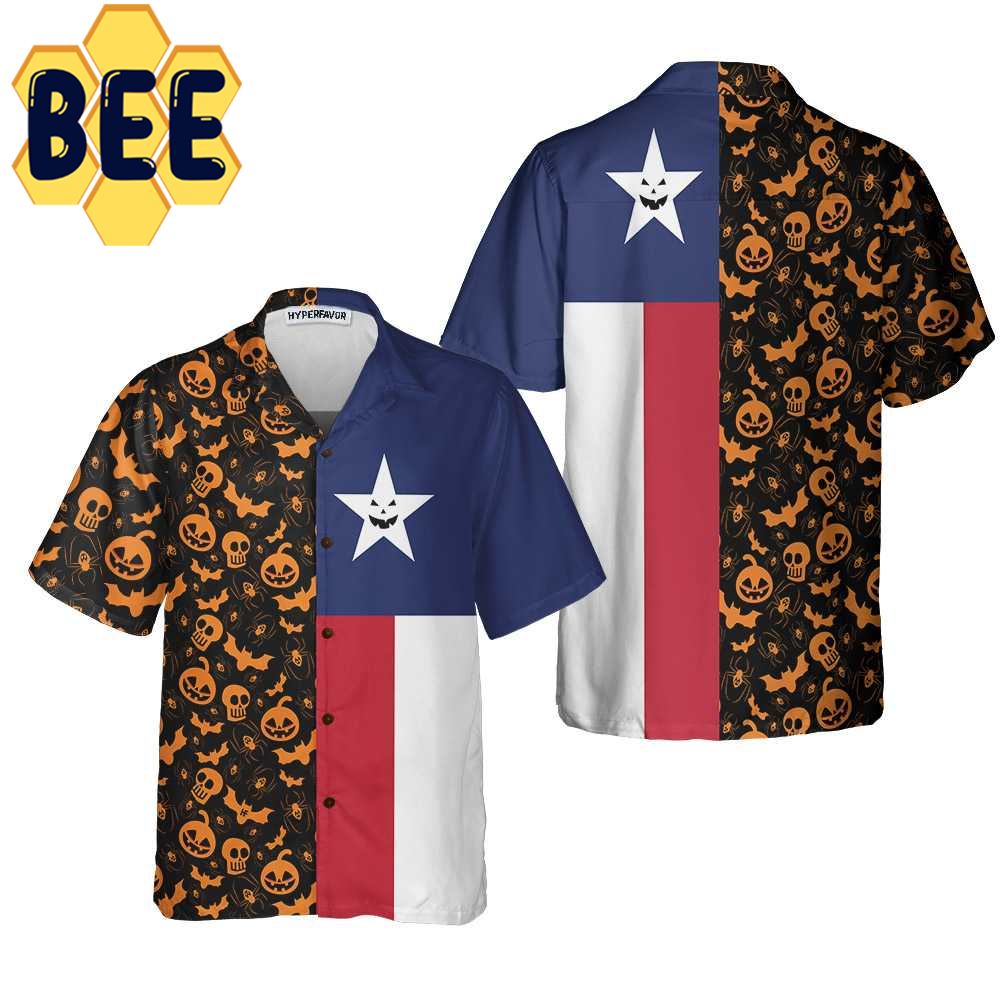 Texas Flag Halloween Hawaiian Shirt