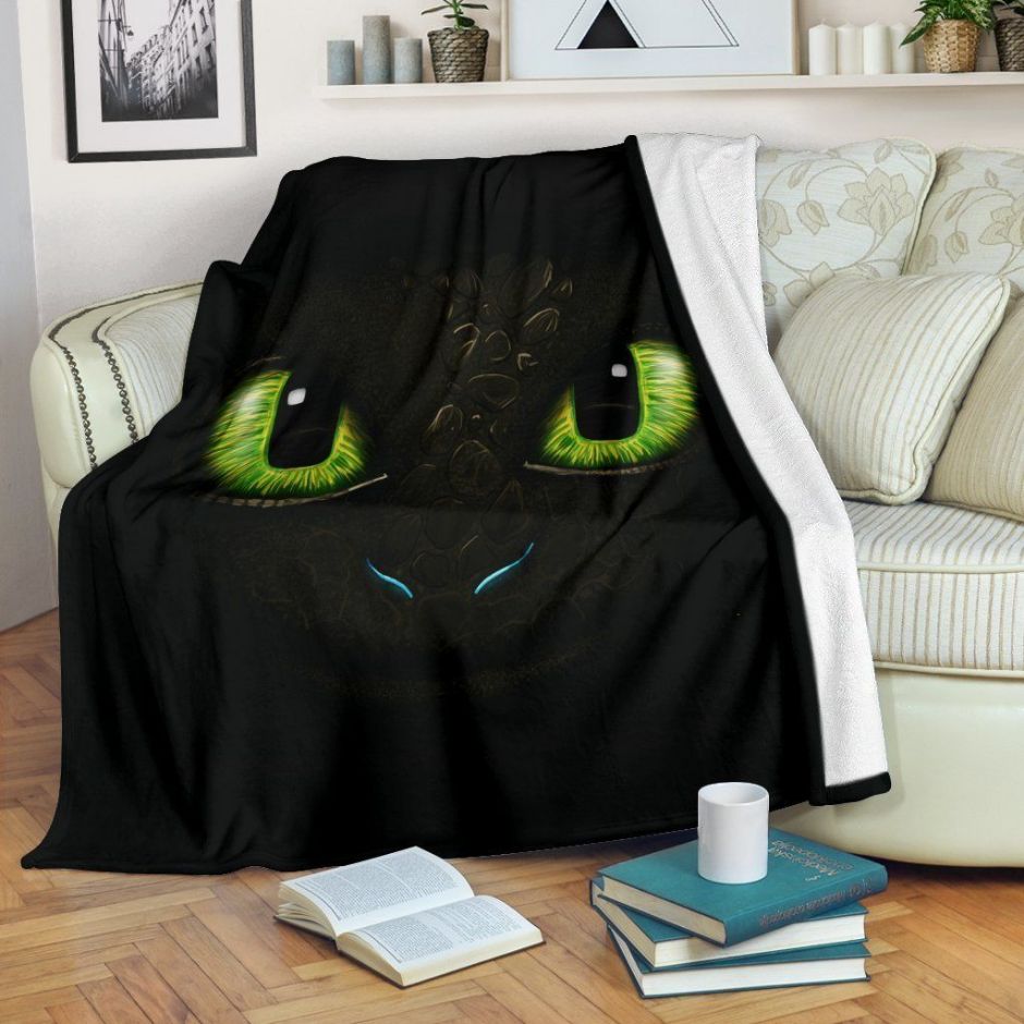 Toothless Face Night Fury Fleece Blanket Throw Blanket Gift