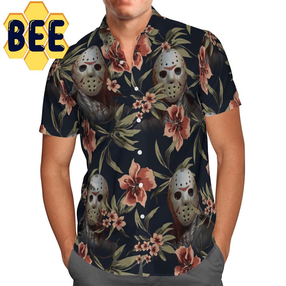 Tropical Floral Jason Voorhees Friday The 13th Horror Movie Halloween ...