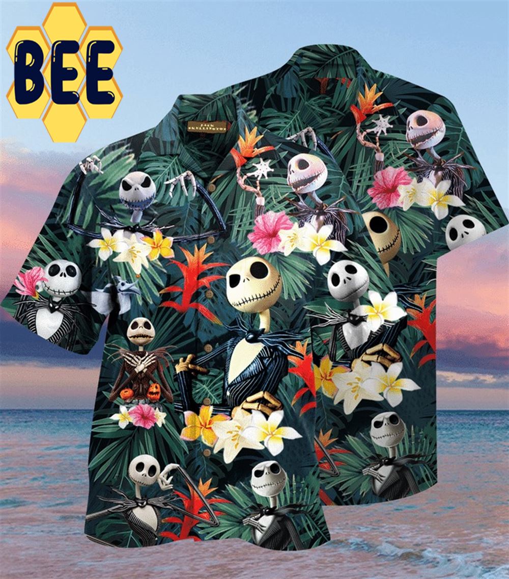 Tropical Jack Skellington Halloween Hawaiian Shirt