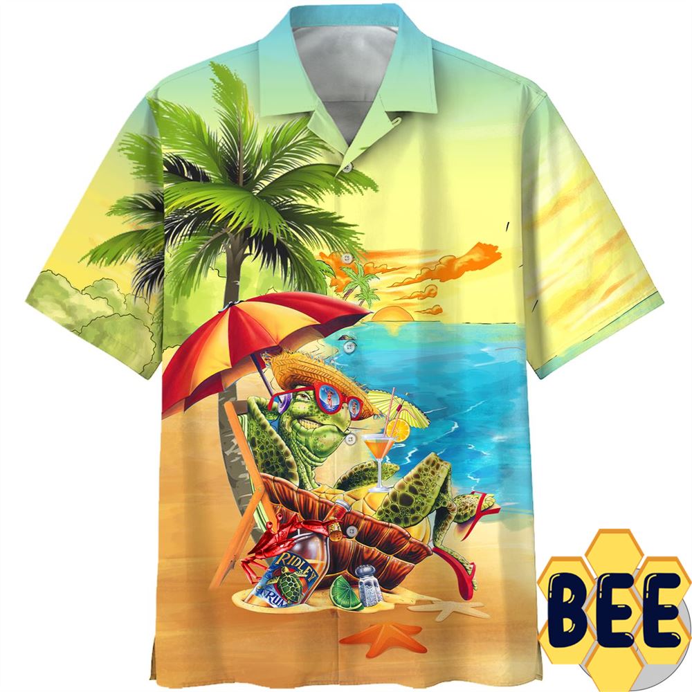 Turtle On The Beach Hawaiian Shirt