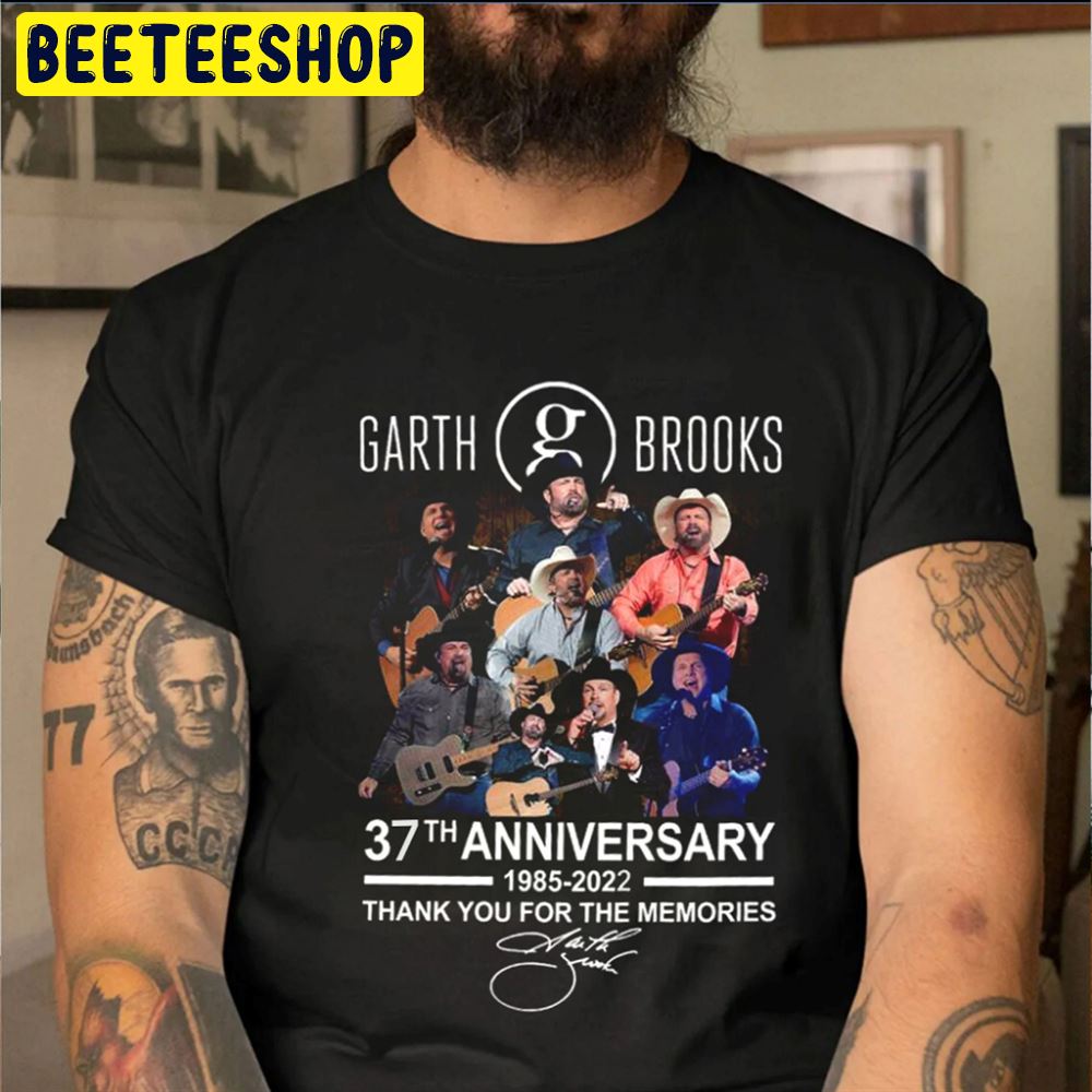 Vintage Garth Brooks 37th Anniversary 1985 2022 Signature Thank You For The Memories Unisex T-Shirt