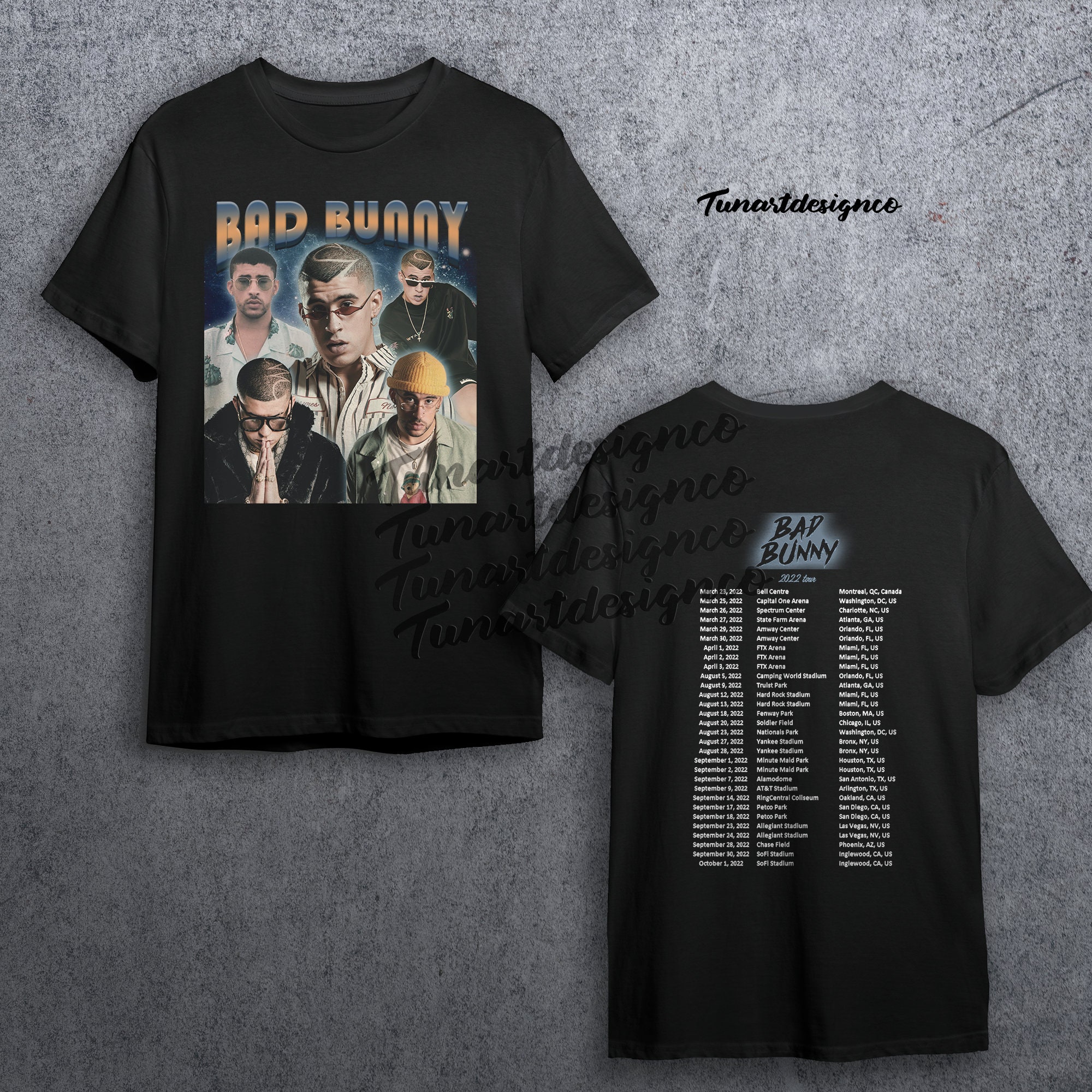 Vintage Inspired Bad Bunny 2022 Tour With Date Unisex Sweatshirt