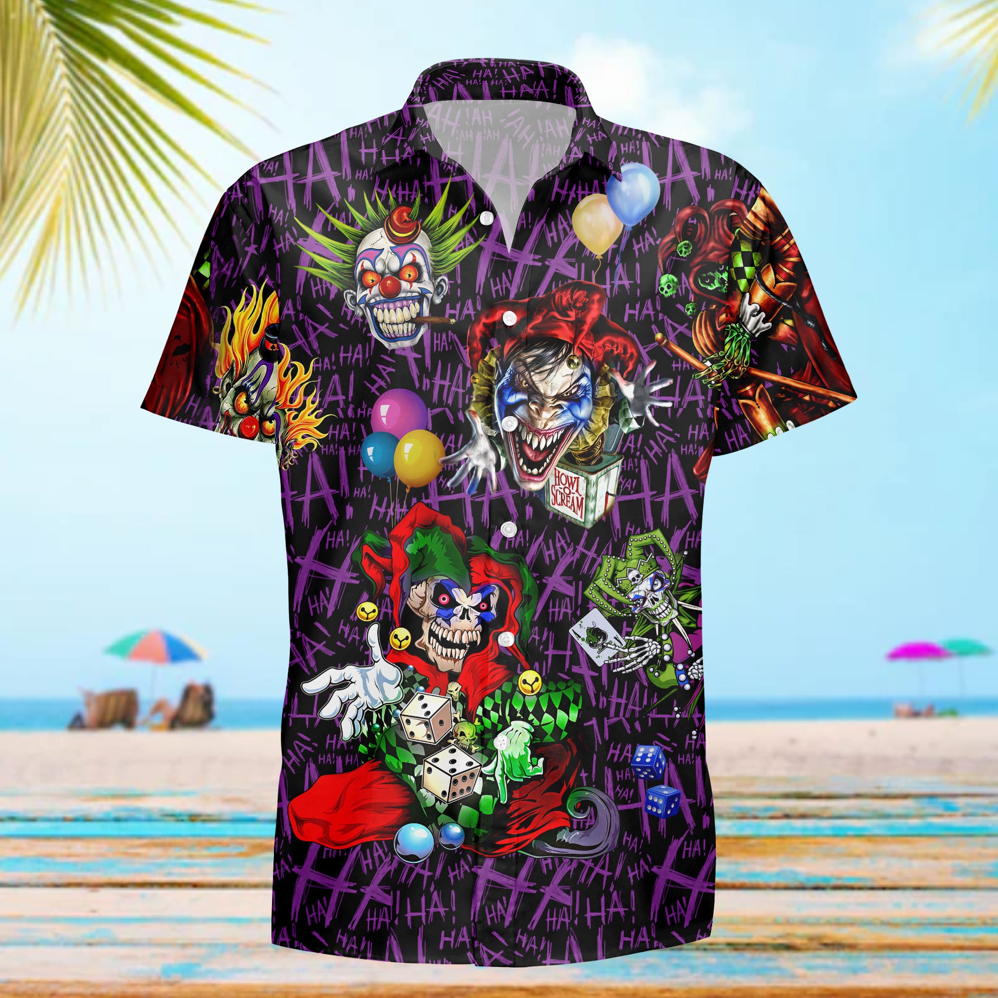 What Scary Skull Clowns Hawaiian Shirt