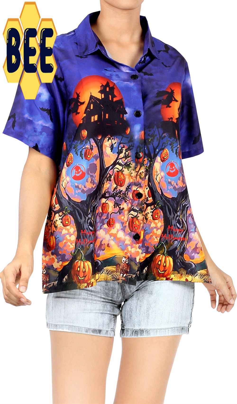 Witch Pumpkin Scary Skull Halloween Hawaiian Shirt