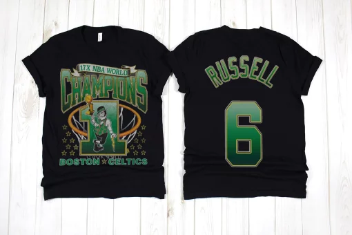 17 NBA World Champions Boston Celtics Bill Russell Rip Unisex T-Shirt