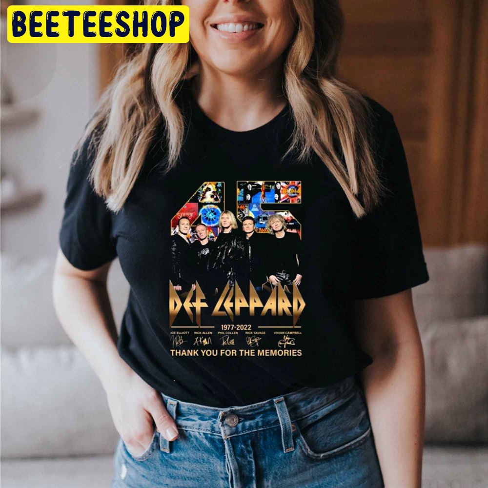 45 Years Def Leppard 1977-2022 Thanks For The Memories Unisex T-Shirt