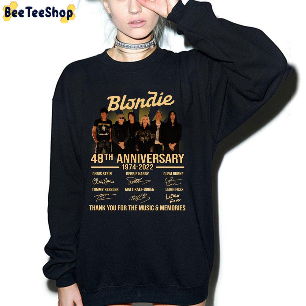 48th Anniversary Blondie 1974-2022 Thank You For Memories Signatures Trending Unisex T-Shirt