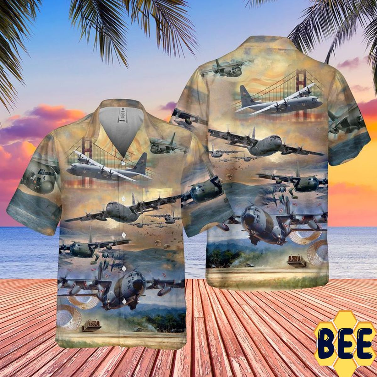 Air Force Lockheed C-130 Hercules Art Trending Hawaiian Shirt