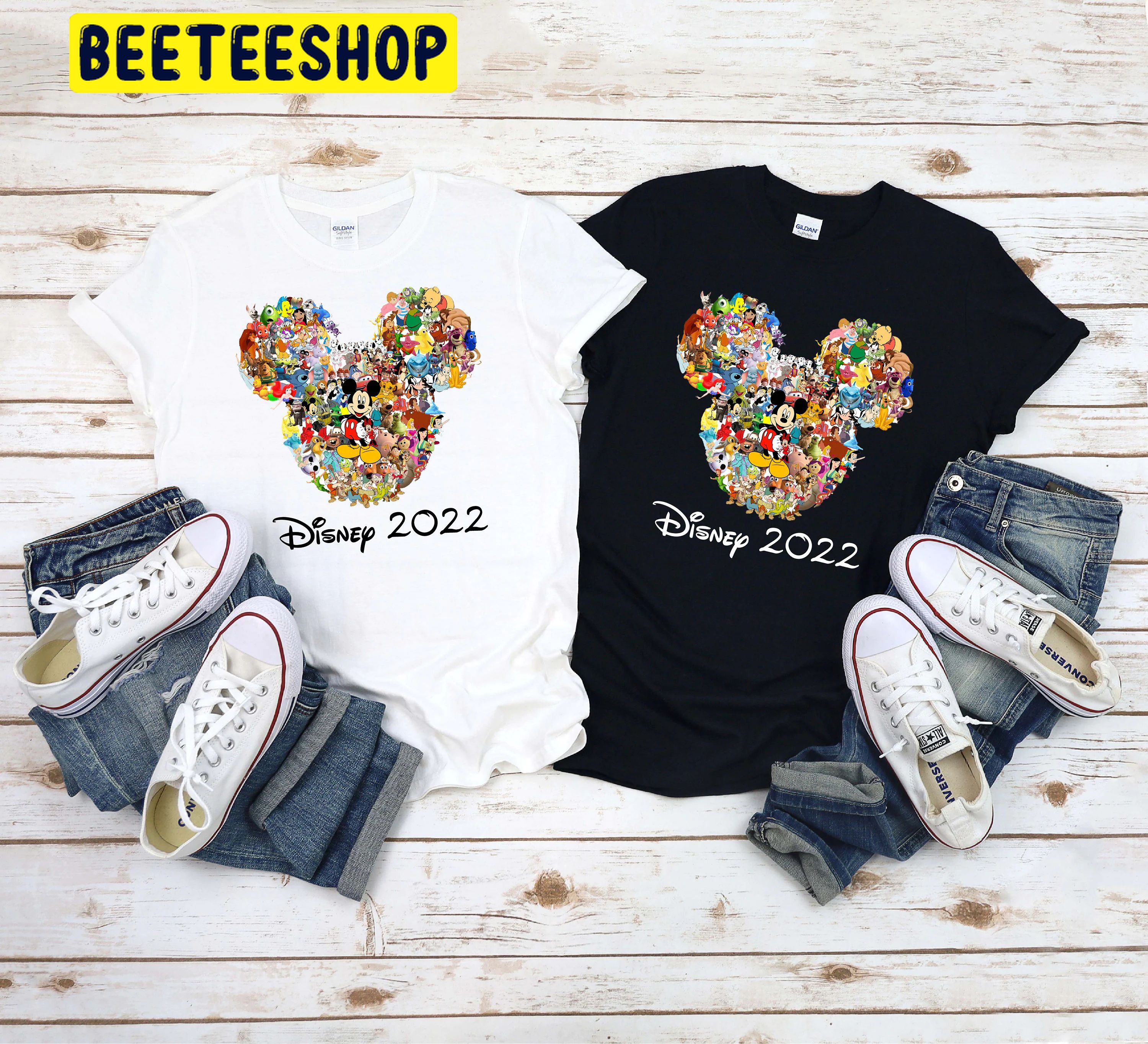 All Disney Characters Inside Mickey Ears 2022 Trending Unisex Shirt