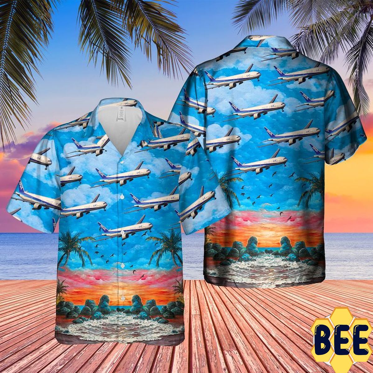 All Nippon Airways Boeing 777-381er Trending Hawaiian Shirt