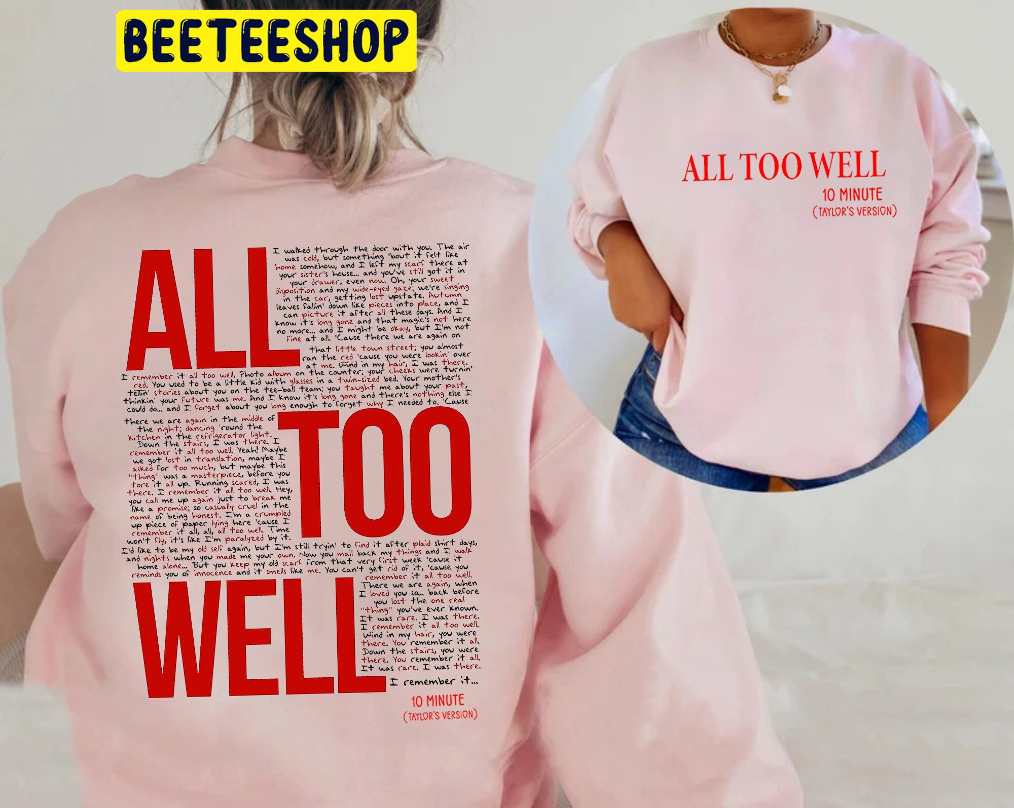 All Too Well Taylor’s Version New Album 2022 Double Side Unisex Shirt