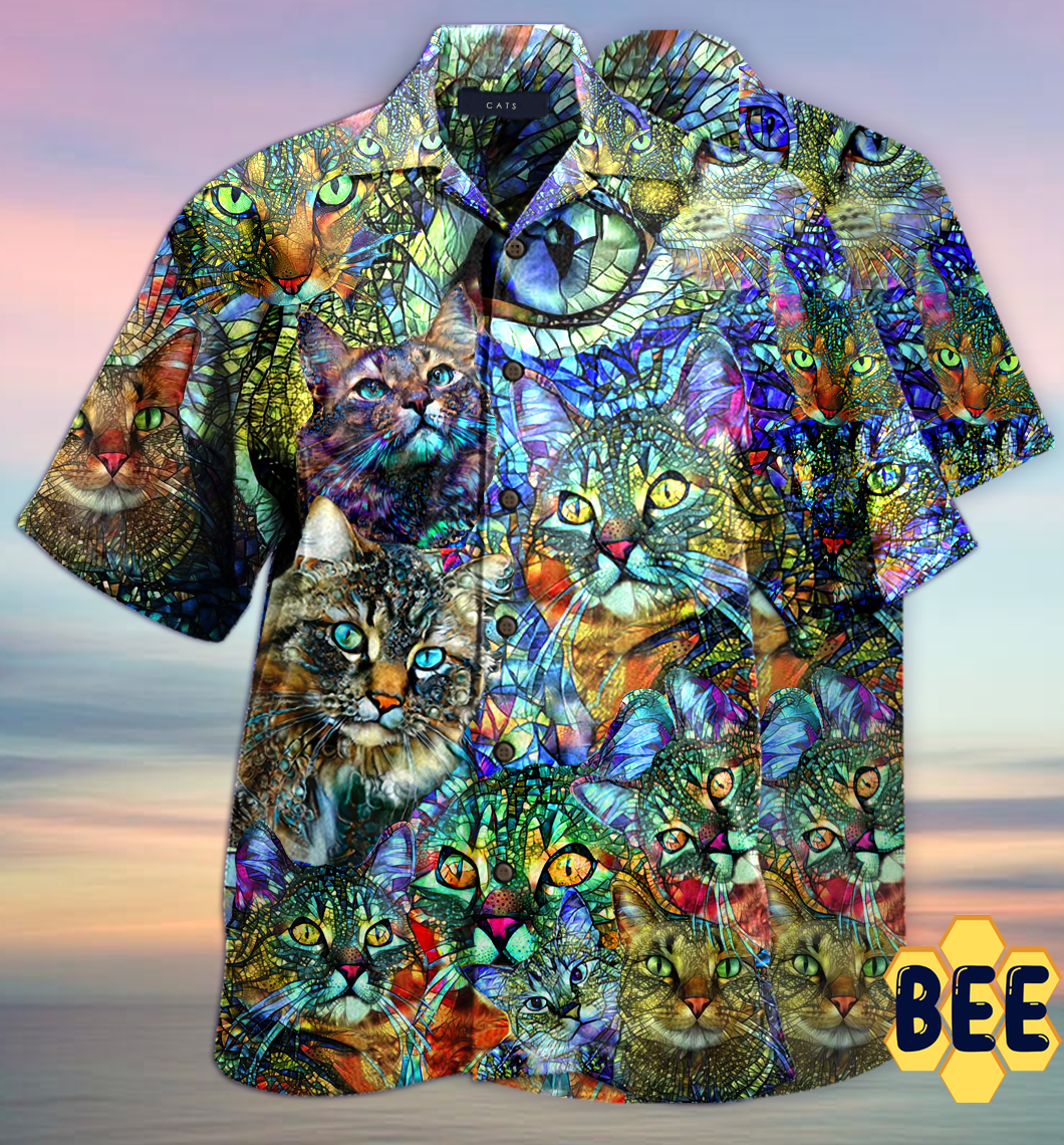 Amazing Kaleidoscope Cat Trending Hawaiian Shirt