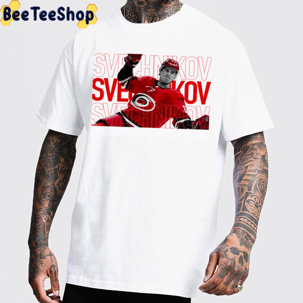 Andrei Svechnikov Typography Carolina Hurricanes Hockey Unisex T-Shirt