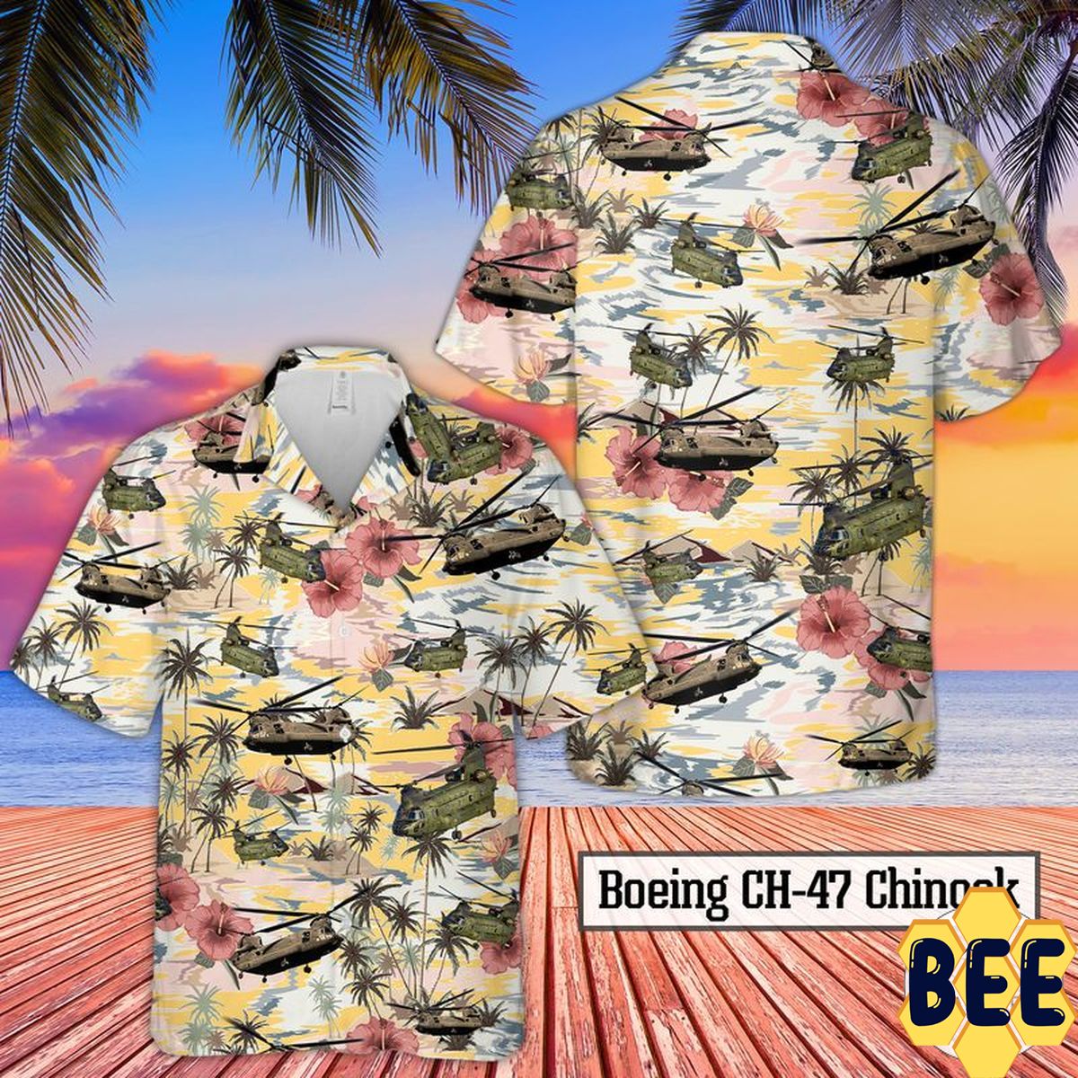 Army Boeing Ch-47 Chinook Art Trending Hawaiian Shirt