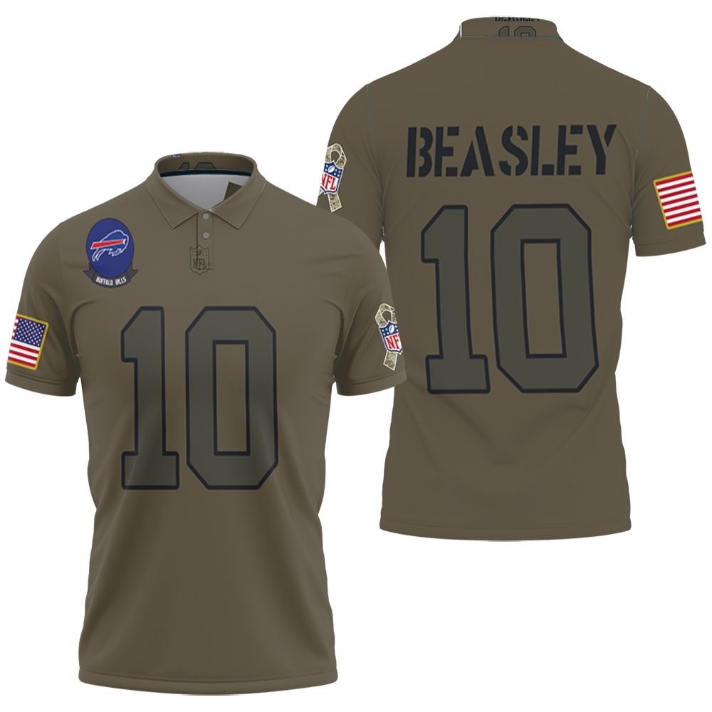 Art Buffalo Bills Cole Beasley #10 Nfl Great Player Camo 2019 Salute To Service Custom  Bills Fans Polo Shirt