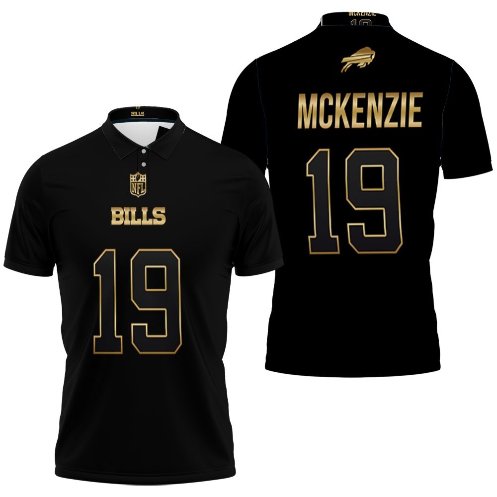 Art Buffalo Bills Isaiah Mckenzie #19 Great Player Nfl Black Golden Edition Vapor Limited Jersey Style Polo Shirt