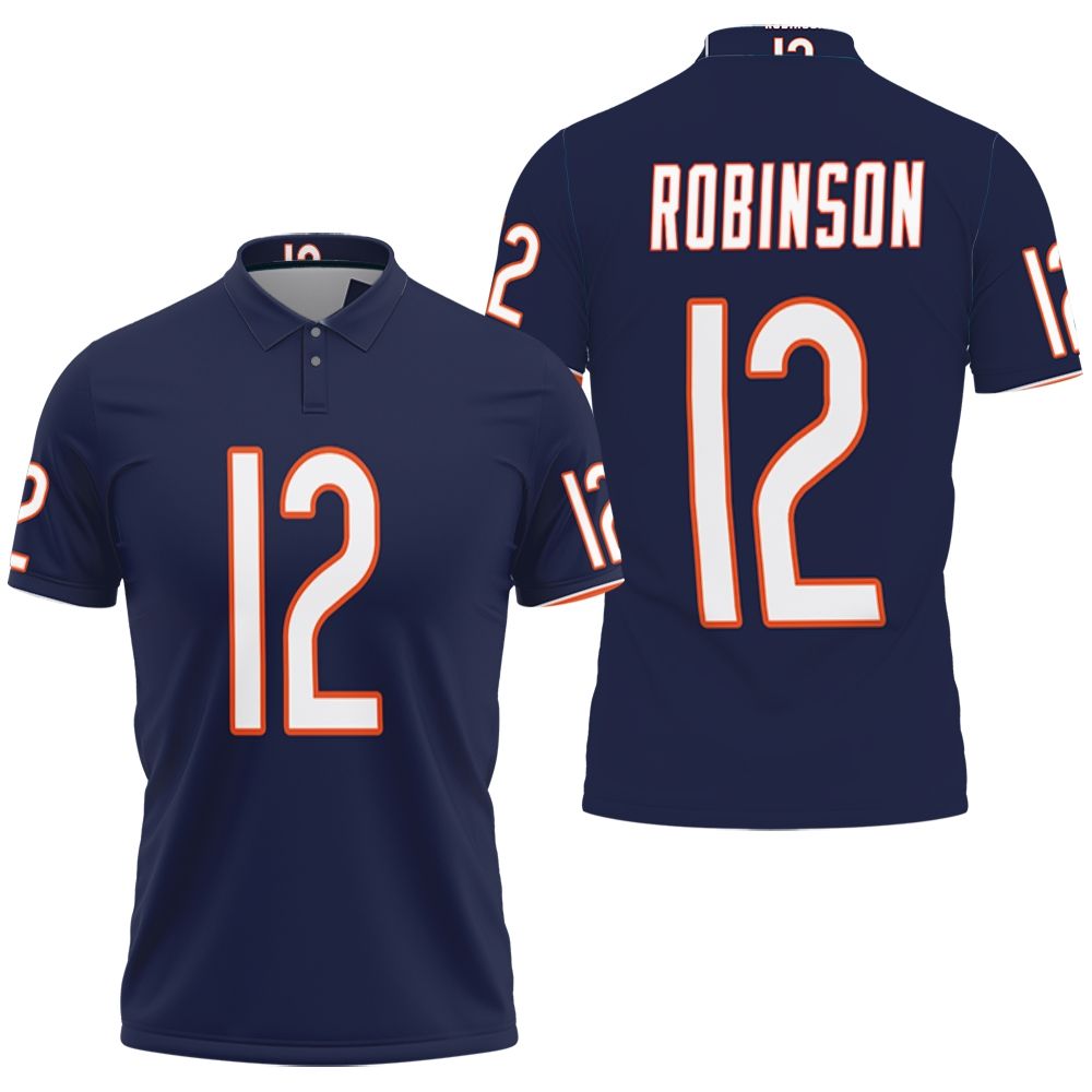 Art Chicago Bears Allen Robinson #12 Great Player Nfl American Football Team Legacy Vintage Navy Polo Shirt