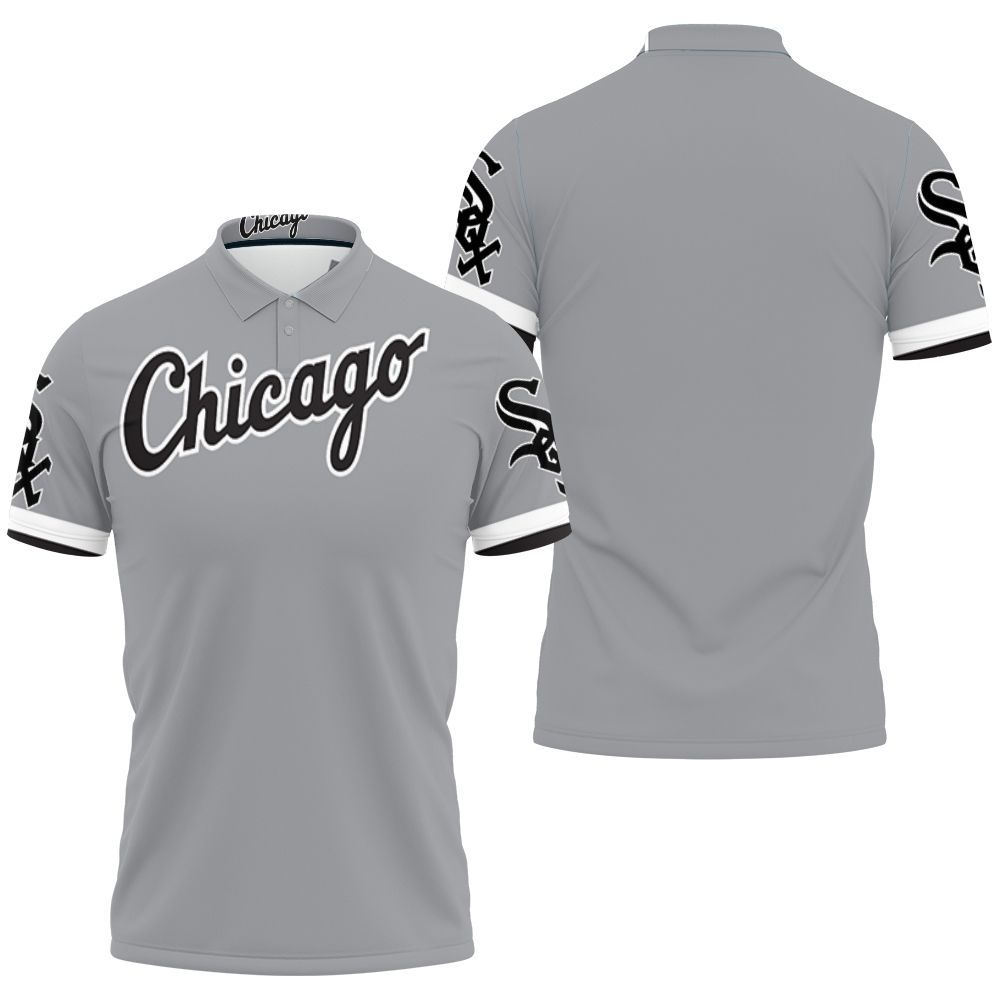 Art Chicago White Sox 2020 Mlb Dark Grey Jersey Inspired Style 3D All Over Print Polo Shirt