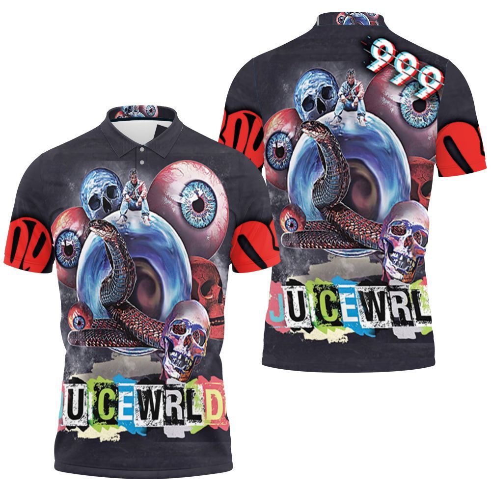 Art Juice Wrld 999 Creepy Snake Eye Rap Style Pop 3D All Over Print Polo Shirt