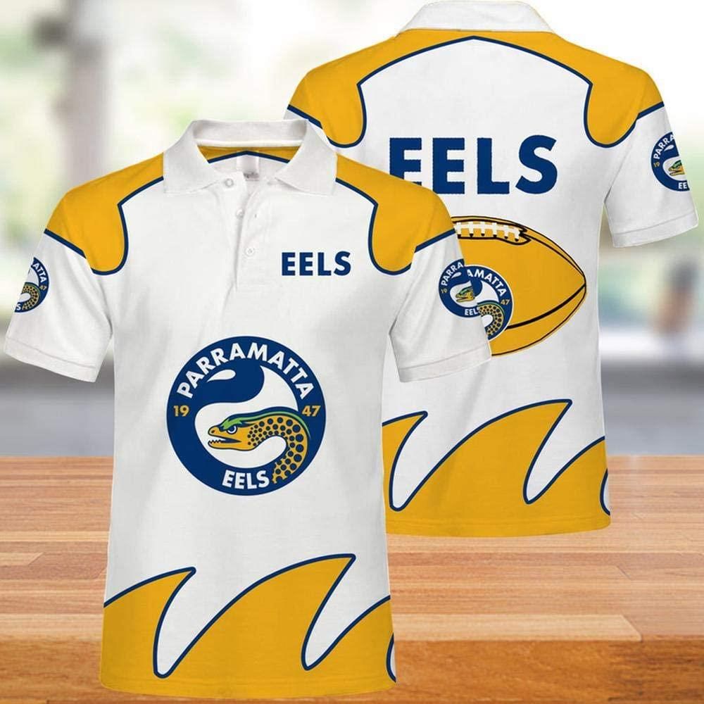 Art Nrl Parramatta Eels Casual Summer Short Polo Shirt