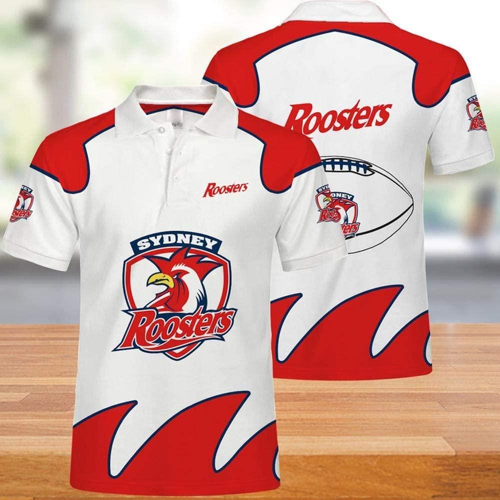 Art Nrl Sydney Roosters Casual Summer Short Polo Shirt