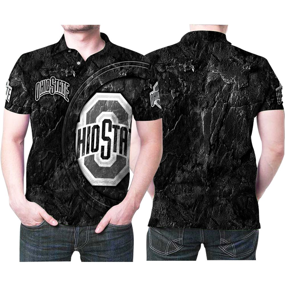 Art Ohio State Buckeyes Logo Cracked Ground  Printed 3D All Over Print Polo Shirt